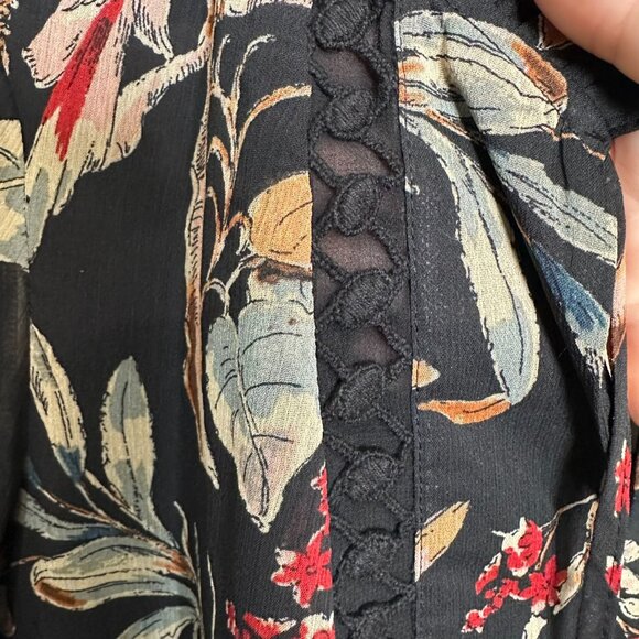 Anthropologie MAEVE Odette Floral Peasant Blouse Top Small Flowy Autumn Fall NWT - Picture 3 of 10